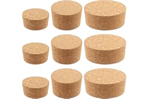 Mardatt Set of 9 Conical Corks 3 Sizes Assorted #48#34#28 Wine Stoppers Soft Wood Natural Bottle Wine Beer DIY