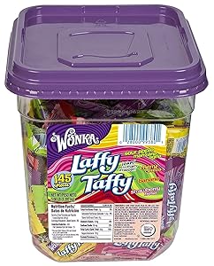 Nestlé 48749 Wonka Assorted Flavor Laffy Taffy, 3.08lb, 145 Wrapped Pieces/Tub