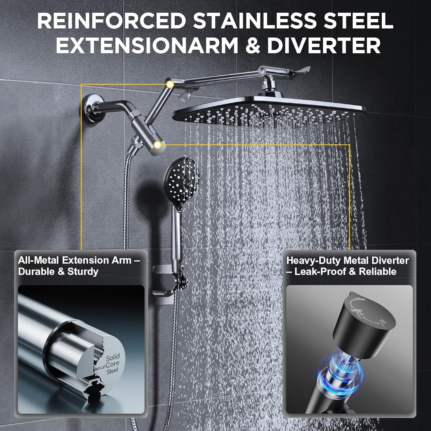 Mua Veken Wide Rain Shower Head with Handheld, High Pressure Rainfall ...