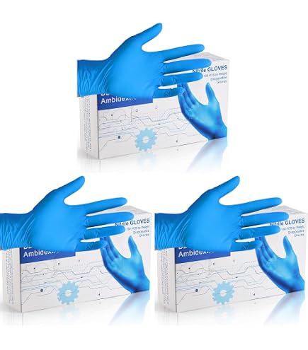 Amazon.com: Ambitex NSM400 Gloves Nitrile Small Royal Blue Powder