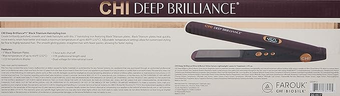 deep brilliance black titanium hairstyling iron