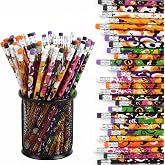 DIYASY 108 Pack Halloween Pencils for Kids, 12 Design Pencils Bulk with Erasers Assorted Colorful Fall Pencil Set for Halloween Goodies Gift Prize Party Favor Supplies