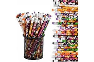 DIYASY Halloween Pencils for Kids, 12 Design 48 Pack Pencils Bulk with Erasers Assorted Colorful Fall Pencil Set for Halloween Goodies Gift Prize Party Favor Supplies