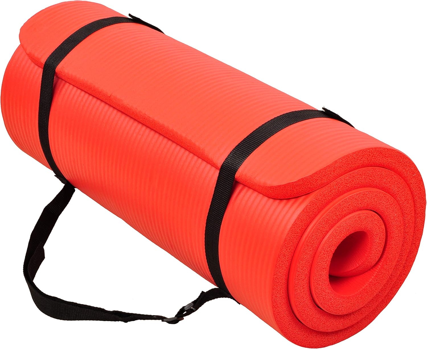 BalanceFrom GoCloud All-Purpose 1-Inch Extra Thick High Density Anti-Tear Exercise Yoga Mat with Carrying Strap (Red) : Sports & Outdoors