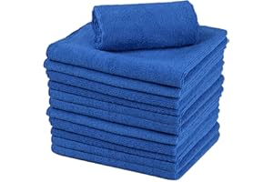 Kashmir Linen Eco-Friendly Microfiber Washcloth Set-12 pack, (12"x12")-Super Absorbent, Lint Free-Cleaning Rags, Streak-Free-