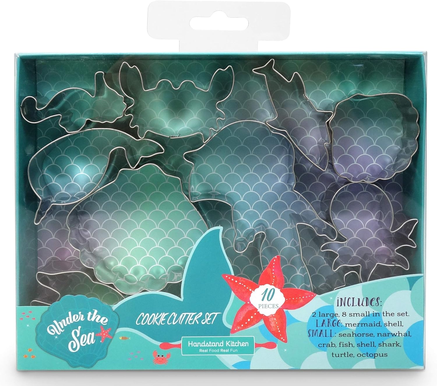 Handstand Kitchen Under the Sea 10-piece Mermaid and Sea Life Cookie Cutter Set