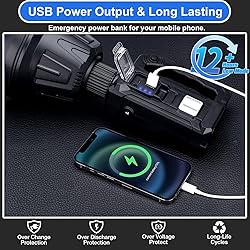 Rechargeable Spotlight Flashlight High Lumens