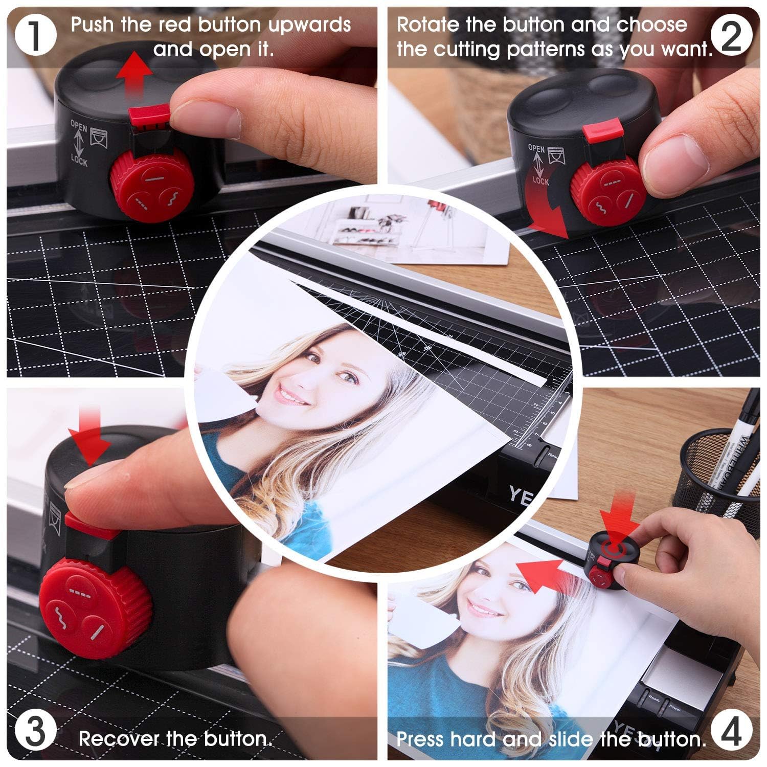 Laminator Machine for A3/A4/A6, YE381 13inch Thermal & Cold Laminating Machine for Home Office School Teacher Use with 50 Pouches, Paper Trimmer and Corner Rounder