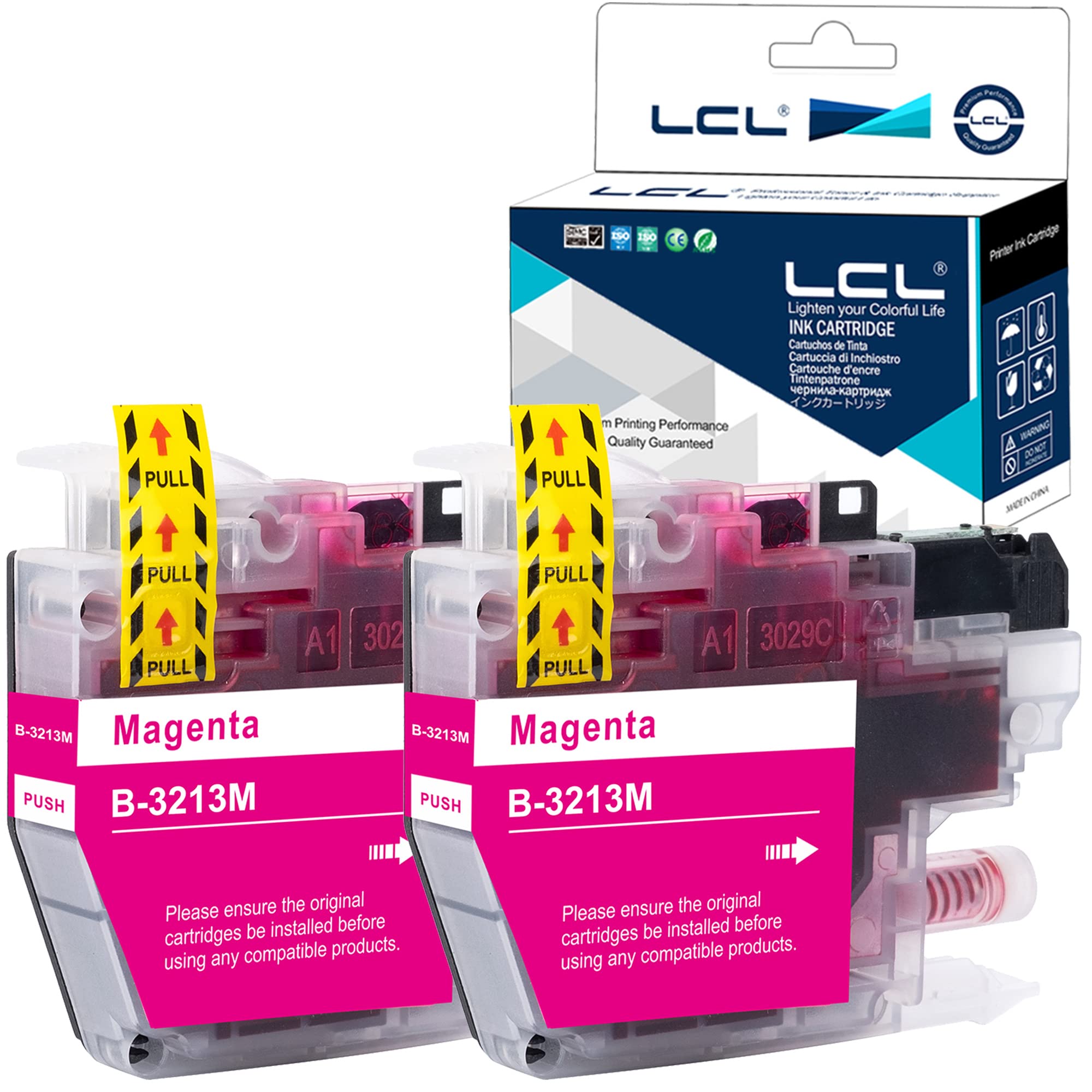 LCL LC-3213 Ink Cartridge Replacement for Brother LC-3213 LC3213 LC-3213M LC3213M for DCP-J770 DCP-J772DW DCP-J774DW MFC-J890DW MFC-J895 MFC-J497DW DCP-J572DW MFC-J491DW (2Magenta)