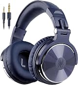 OneOdio Over Ear Studio Headphones 50mm Driver Foldable Bass with Mic Night Blue