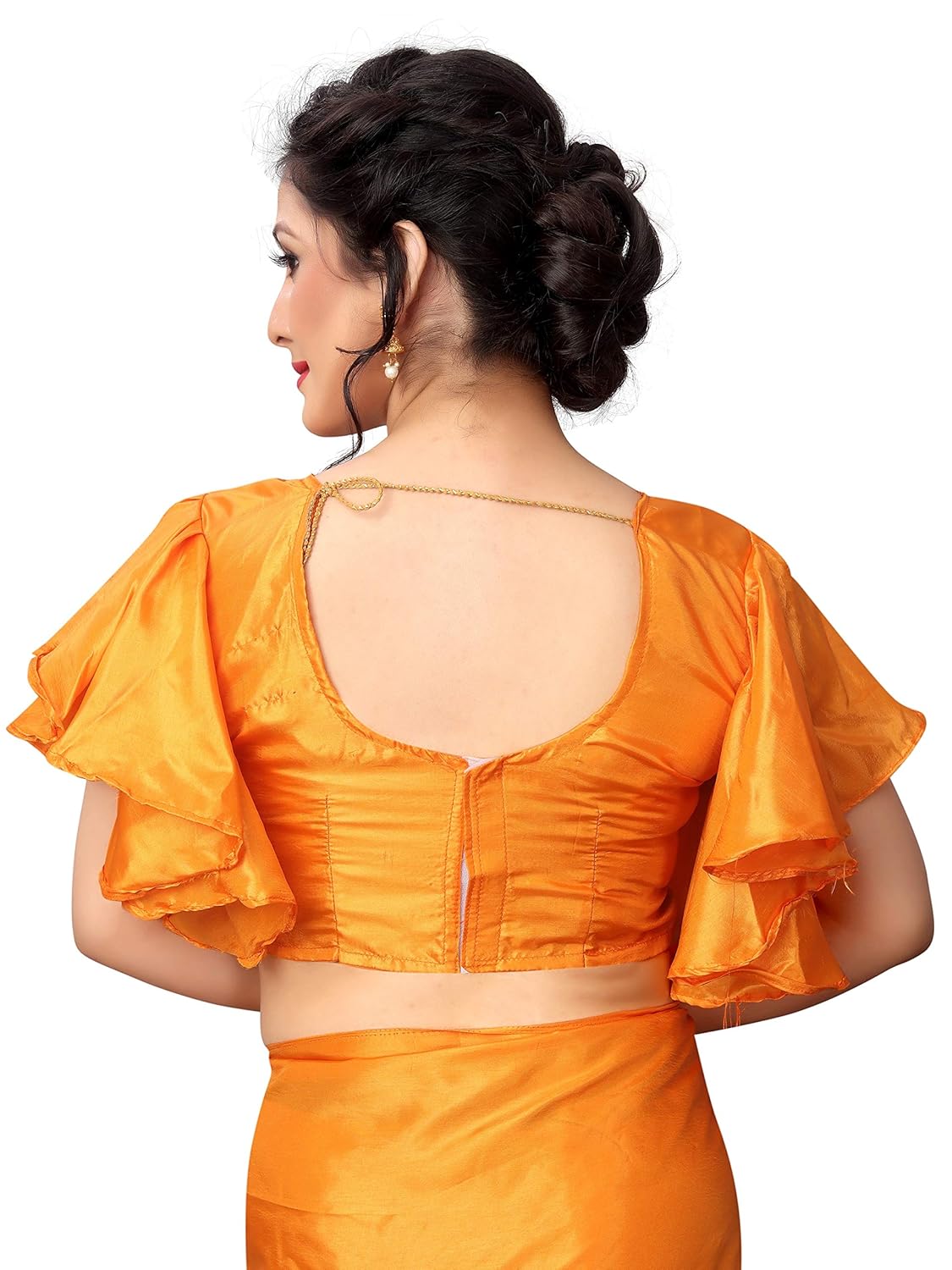 crazy women silk ruffle saree with blouse