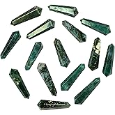 Amazing Gemstone Moss Agate Crystal Points Bulk Healing Crystals&Stones - Pack of 3 Double Terminated Healing W& Point Bulk Crystals for Crafts, Crystal Grid, DIY Work - Premium Crystals