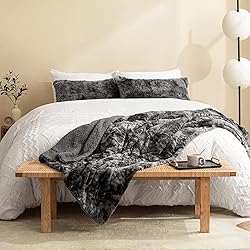 joybest Faux Fur Throw Blanket for Couch, Tie-Dye