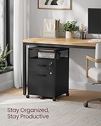 VASAGLE File Cabinet, Mobile Filing Cabinet on