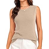 Totatuit Women's Wool Blend Sweaters Vest Crew Neck Sleeveless Lightweight Knit Pullover All Season Tank Tops