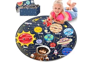 CHOOPHEME Solar System Puzzles for Kids Ages 4-6 6-8, 70 Piece Large Round Space Planets Floor Puzzle Preschool Learning Educational Toy Jigsaw Puzzle Birthday Gift 3 4 5 6 7 Year Old Girls Boys Toys Toddler