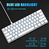 MageGee MK-Mini 60% Mechanical Keyboard 61 Keys Red Switch White view 3