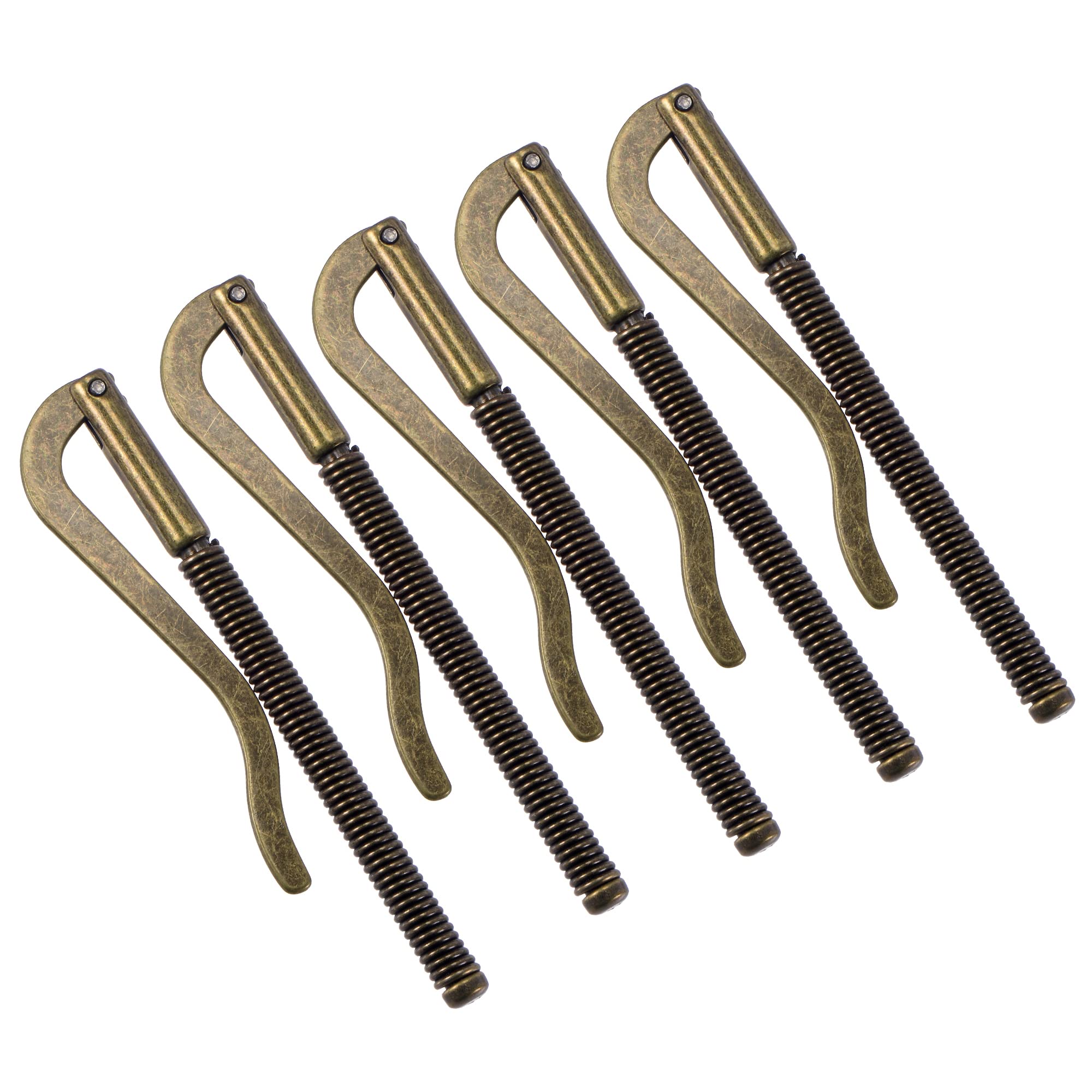 PATIKIL 75mm Spring Clip Bar, Metal Slim Open Coil Holder Clamp for Wallet Credit Card Leather Craft - 5 Pack (Bronze)