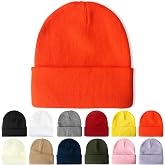 PFFY Beanie for Men Women Unisex Knit Cuffed Winter Beanies Hats Skull Cap | Double-Layer Soft Warm Watch Cap, Cuffed Plain Skull Knit Hat，Essential Gear for Outdoor, Sports, Hiking, Jogging, Skiing