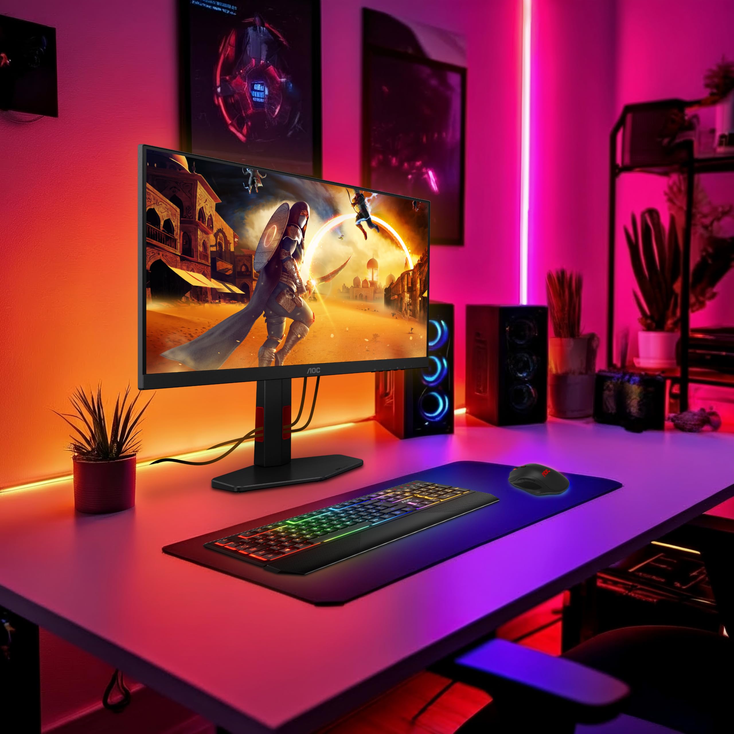 AOC 24G4ZR 24 Zoll FHD Gaming Monitor, 260Hz, Fast IPS Panel, 1ms GtG, HDR10, G-Sync Compatible, Höhenverstellung,(1920x1080 HDMI 2X 2.0 DP 1x 1.4) Schwarz 6
