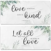 WAITPI Couple Christian Let All That You Do Be Done in Love Beach Towel Set of 2, Honeymoon Wedding Beach Towels Valentines Day Gifts for Bride Groom, Rustic Beach Towels Decor for Bathroom 30x60in
