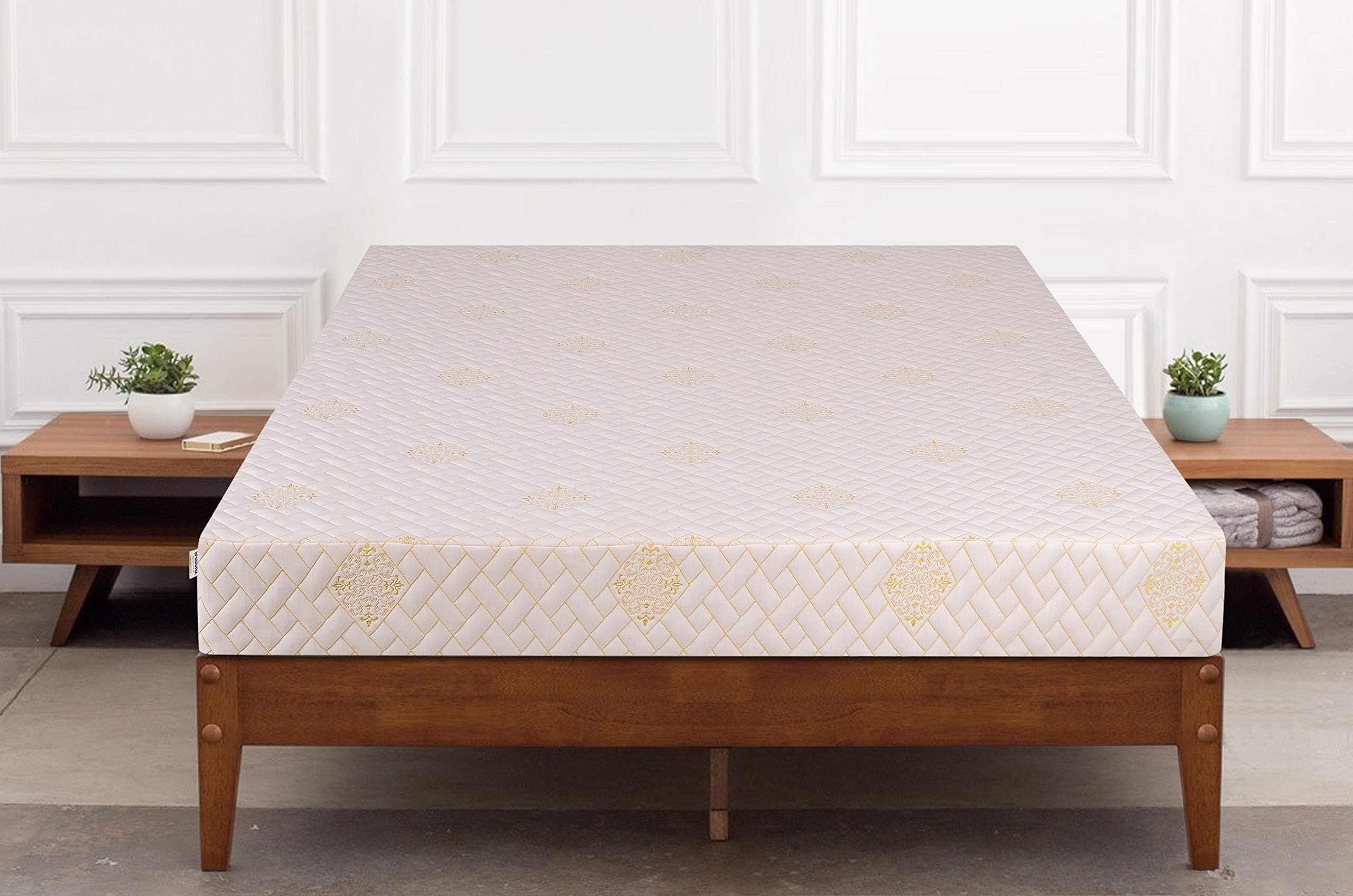 Springtek Aspire Grid Mattress | 30 Nights Trial | 6 Inches 4 Layered Multi Zoned Firm Base Cool Gel Memory & HR Foam With Heat Releasing Strips Orthopedic Gadda | King Size Bed Mattress | 78x72 Inch, 10 Years Warranty By Springtek