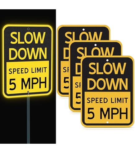 Slow Down Obey Speed Limit Sign. 9x12 Metal. Drive Slowly No