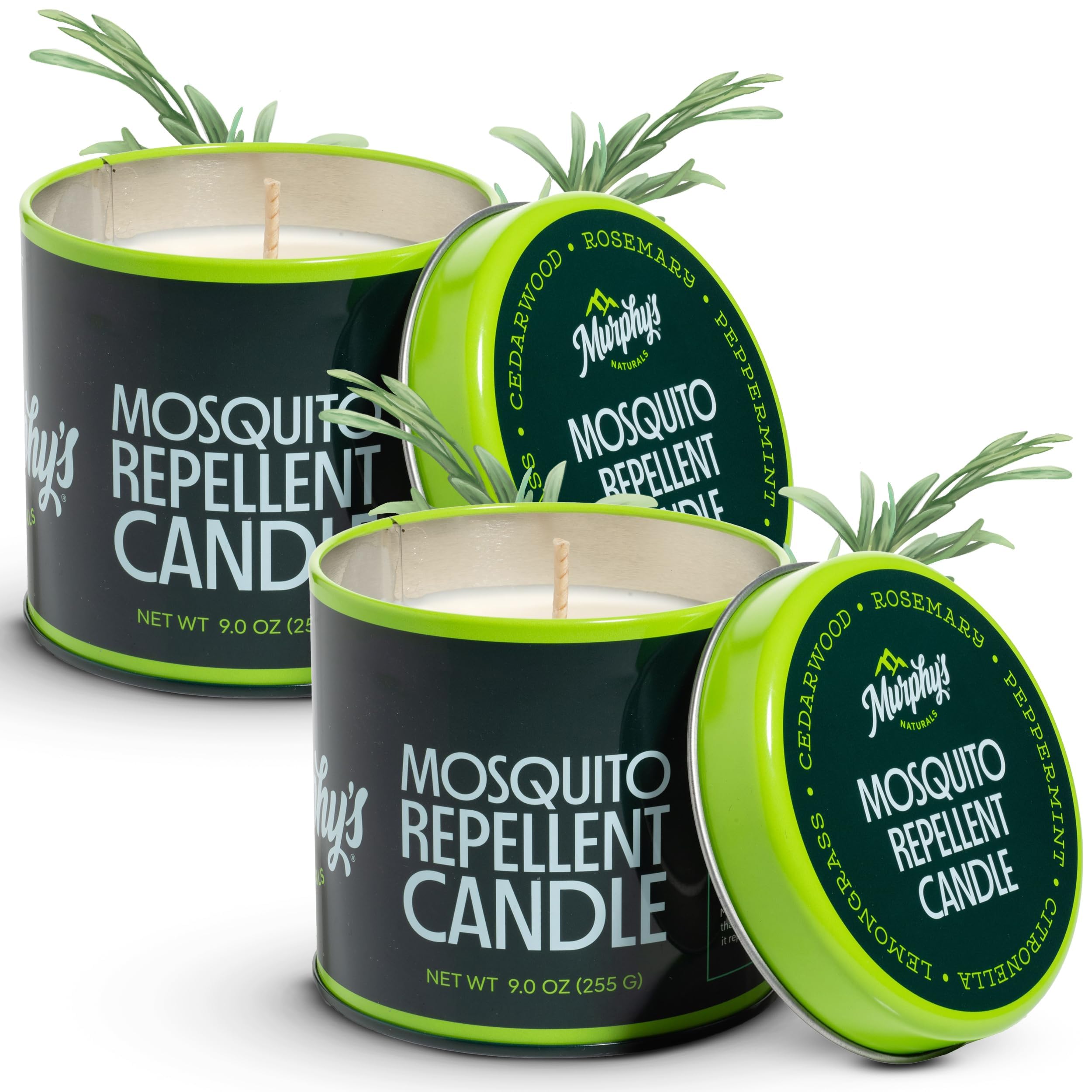 Murphy's Naturals Citronella Mosquito Repellent Candles, 9 oz (Pack of 2)