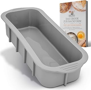 SilikonWerk Backform rechteckig aus Silikon für 1000g Brot [1xForm] 31x11x7cm Kuchenform mit Antihaftwirkung XXL Kastenform Brotbackform mit 2 Liter Fassungsvermögen BPA frei und lebensmittelecht
