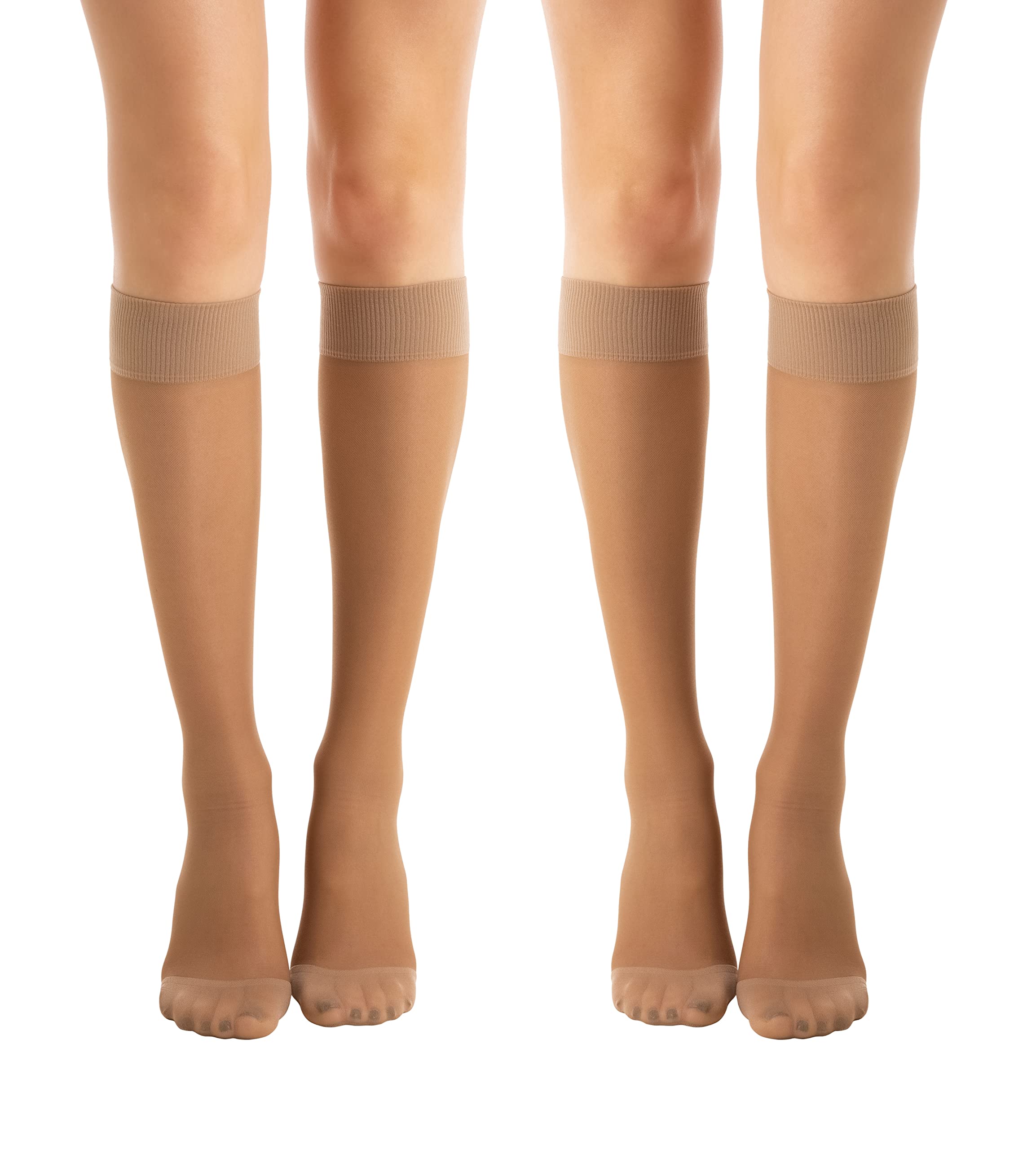 Relaxsan Basic 850 (2 Pairs - Beige 1/S) Compression Socks for Women, Knee High Socks 18-22 mmHg — image 1