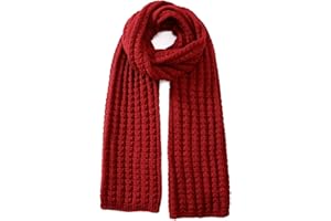 Tavaleu Winter Scarf for Women, Warm Long Cable Knit Scarf, Cashmere Wool Wrap Chunky Large Soft Winter Scarves for Women