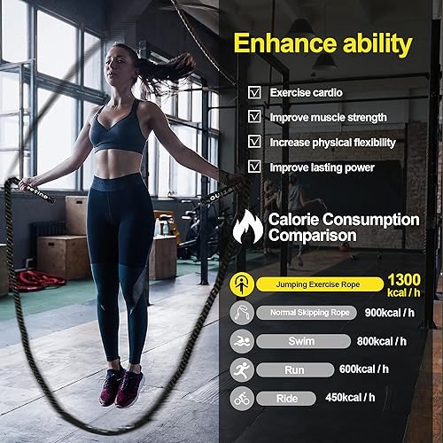 DREETINO Weighted Jump Rope for Full-Body Workouts,Heavy Duty