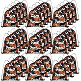 Bgtecho 32 Pcs Football Drawstring Bags,Football Drawstring Backpack Bulk,13x16.6 Inch Sports Party Favor Gift Bags,Lightweight Polyester Goodie Bag for Sports Gym Travel Party Supplies