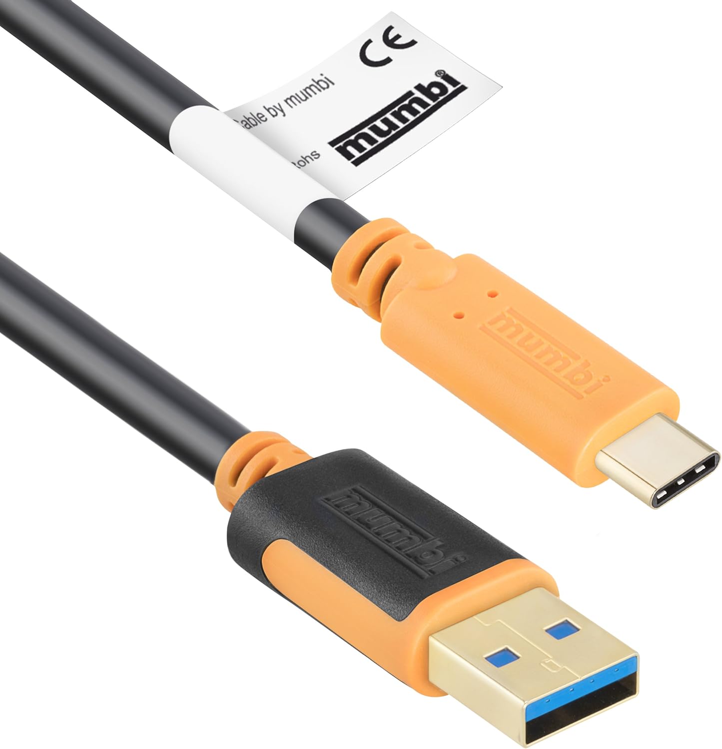 mumbi 1 m Dual Colour USB 3.0 Connection Cable USB-C Male to USB-A 3.0 Male Cable 100 cm, Vergoldete, 100cm