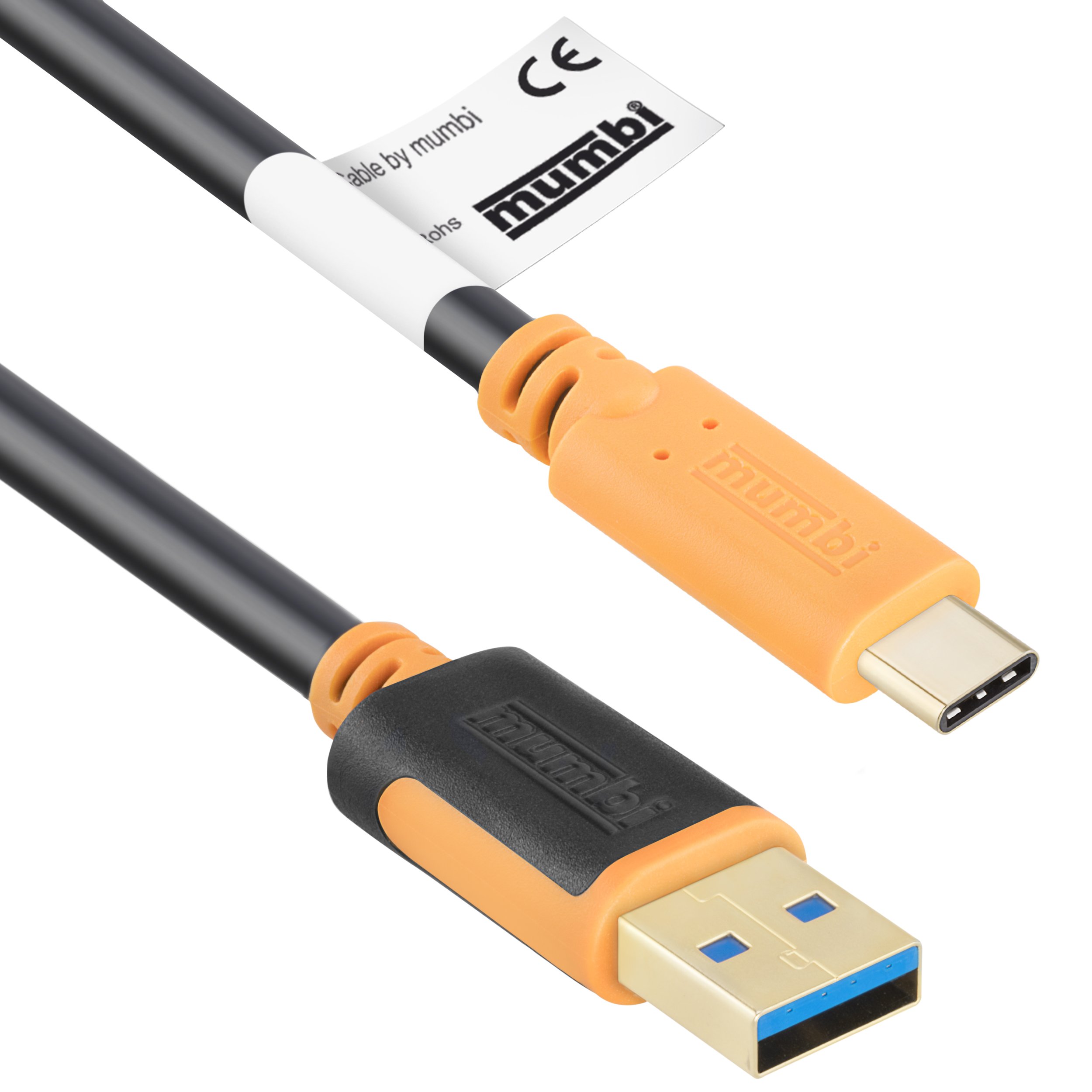 mumbi 1 m Dual Colour USB 3.0 Connection Cable USB-C Male to USB-A 3.0 Male Cable 100 cm