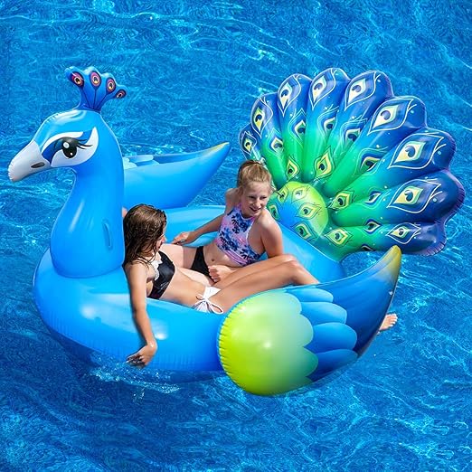 flotador gigante inflable de pavo real