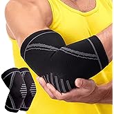 PhysFlex Elbow Brace 2 Pack for Tennis & Golfer's Elbow Pain Relief - Elbow Compression Sleeve for Weightlifting, Workout, Fitness, Arthritis, Bursitis - Tendonitis Elbow Brace for Men & Women