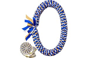 Cindeer Graduation Leis 2024 Graduation Ribbon Lei Graduation Cap Headband Graduation Honor Cords Class of 2024 Graduation Gift Braided Necklace for Men and Women Party Accessories(Blue and Yellow)