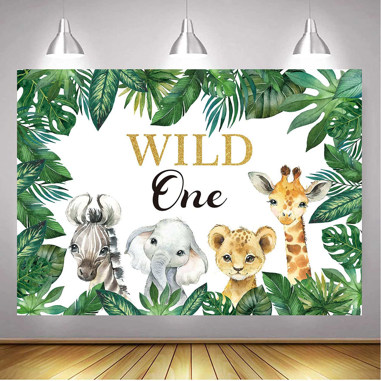 Photo 1 of BINQOO 7x5ft Boy Wild One Backdrop Jungle Animals Wild One Photography Background Animals Birthday Party Decorations Photo Props
