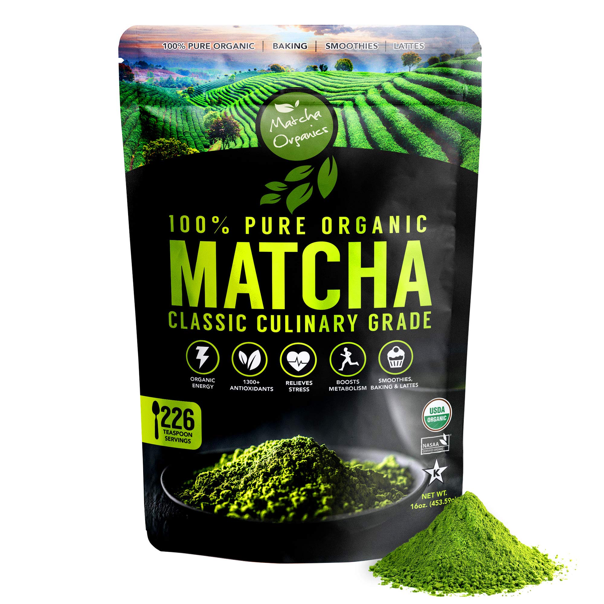 Matcha Organics Classic Matcha Green Tea Powder Extract 100 Pure
