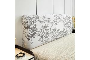 CSYBYW Stretch Headboard Covers Full Queen King Size Bed Headboard Slipcover Jacquard Bed Head Cover Dustproof Protector for Upholstered Wood Headboard Cover(Gray,Cal King: 70.8 in/180 cm)