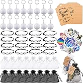 118 Pcs Volleyball Party Favors Include 16 White Volleyball Keychains 16 Adjustable Volleyball Charm Bracelet 50 Volleyball Stickers 16 Drawstring Gift Bags 20 Gift Tags for Club