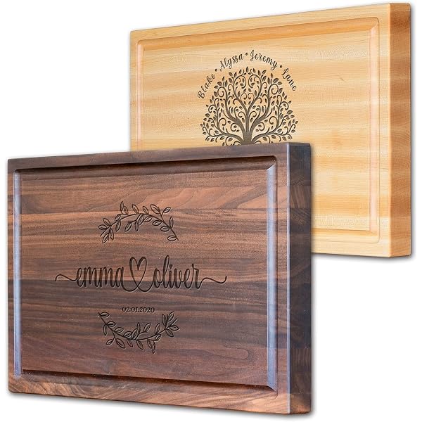 Straga Personalized Cutting Board - Handmade Wood Engraved Charcuterie Board, Chef Gift