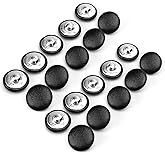 20PCS Faux Leather Covered Buttons, 0.79" Large Round Botones Para Tapicería for Upholstery Tufting Knitting DIY Handcraft, Fabric Coat Blazer Jacket, Furniture, Shoe Decoration, Couch Cushions(Black)