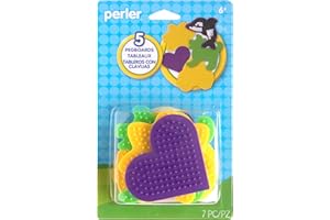 Perler Small Fun Shaped Pegboards for Fuse Beads, Assorted, 8.5 x 5.25 x 2, Pack of 5