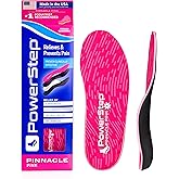 PowerStep Pinnacle Pink Orthotics for Women - Arch Support Inserts for Plantar Fasciitis Relief- Made in USA- Maximum Cushion