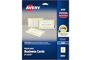 Avery 2 X 3.5in Ink Jet Business Cards (250 Cards) ( Matte Ivory)