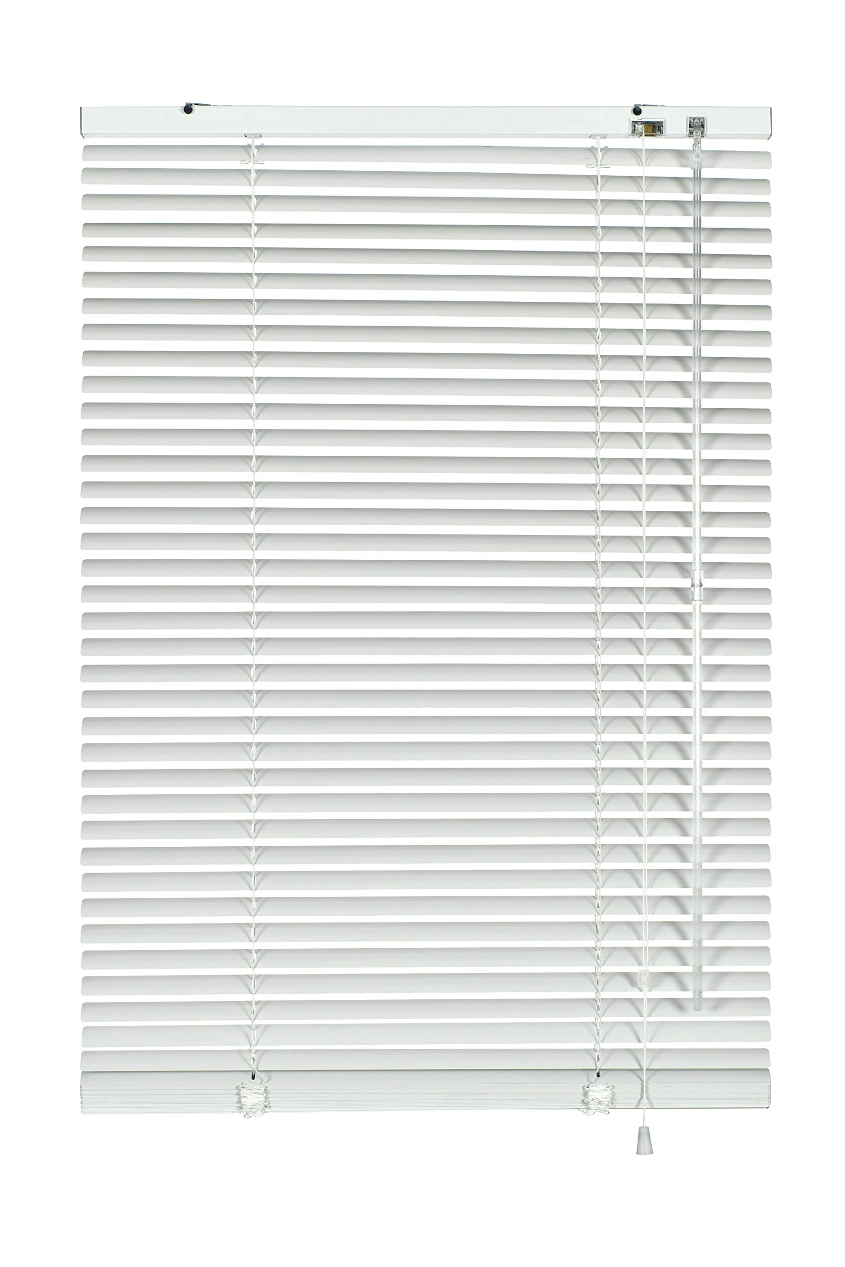 Gardinia Aluminium Venetian Blinds, Visibility, Light and Glare Protection, Wall and Ceiling Mounting, Mounting Kit Included, Aluminium Venetian Blinds, White, 140 x 240 cm (WxH)