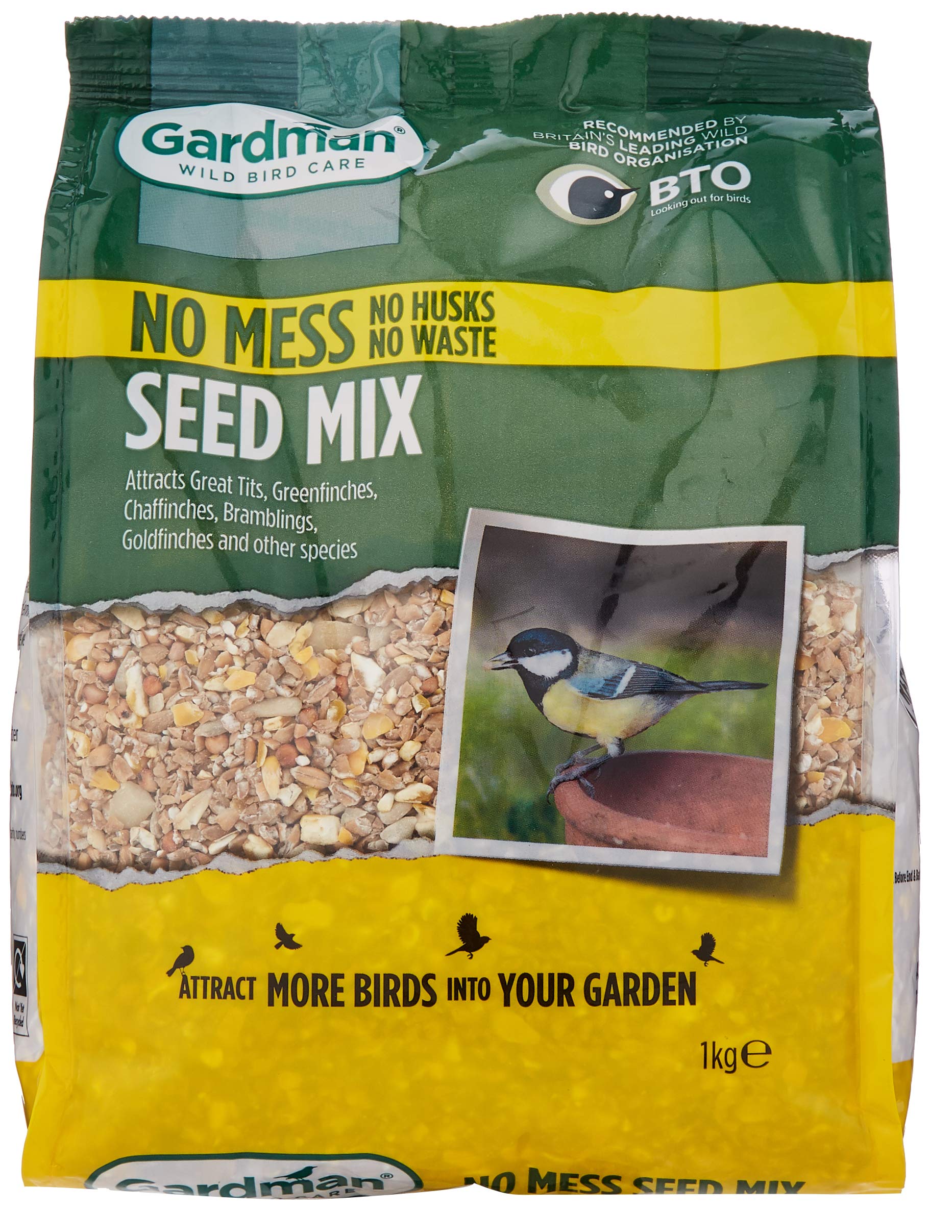 Gardman No Mess Seed Mix for Wild Birds, 1 Kg