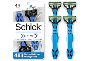 Schick Xtreme 3 Duo Comfort Disposable Razor for Men, 4 Count